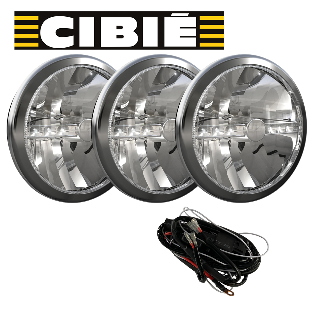 Extraljuspaket 3x Cibié Super Oscar LED 230mm chrome-0