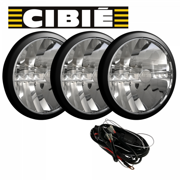 Extraljuspaket 3x Cibié Super Oscar LED 230mm svart