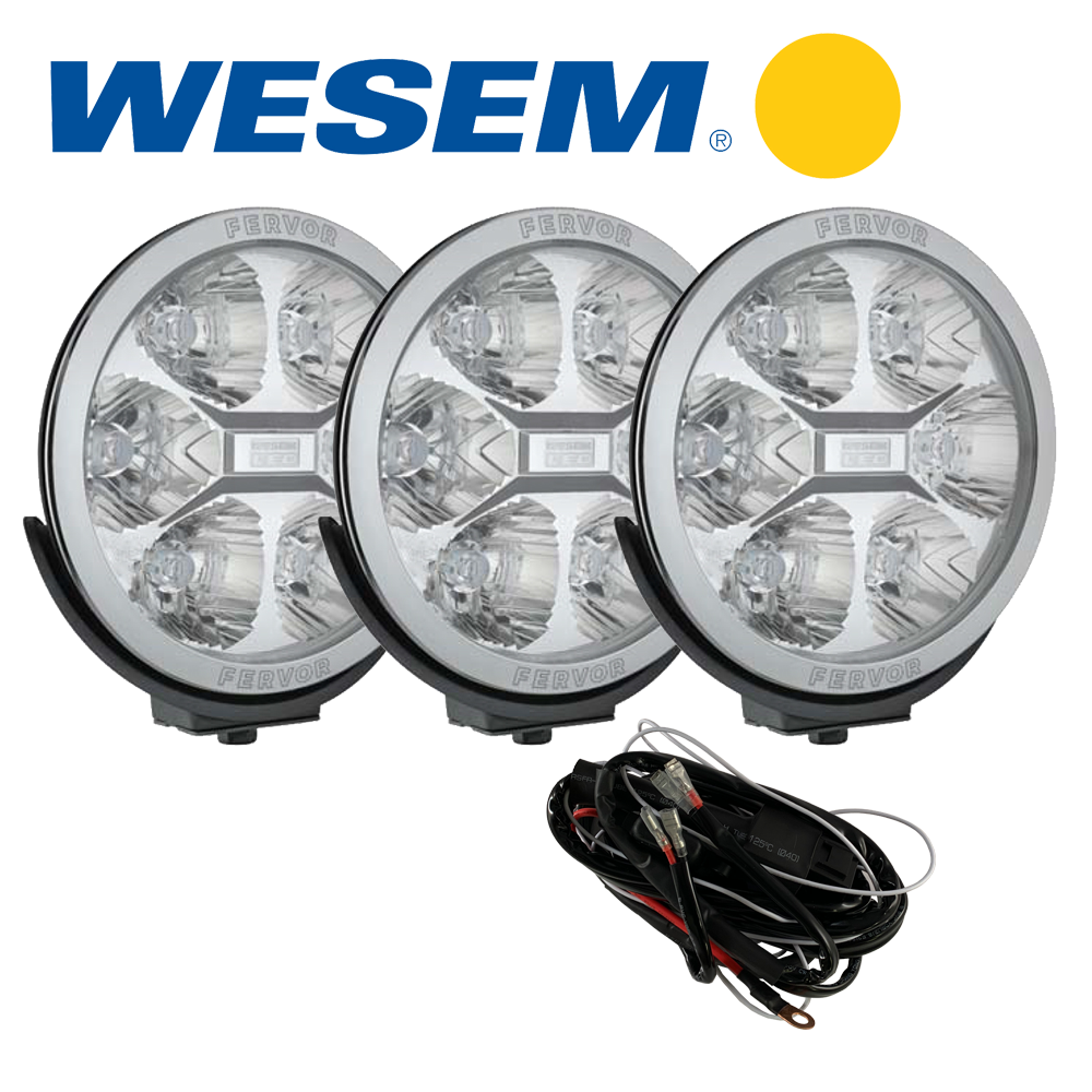 Extraljuspaket 3x WESEM Fervor LED 220mm chrome-0