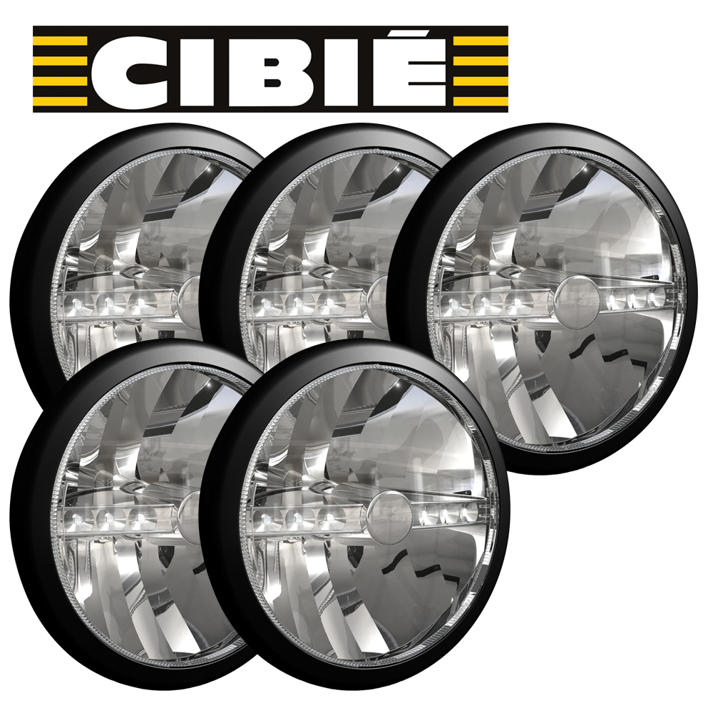Extraljuspaket 5x Cibié Super Oscar LED 230mm svart