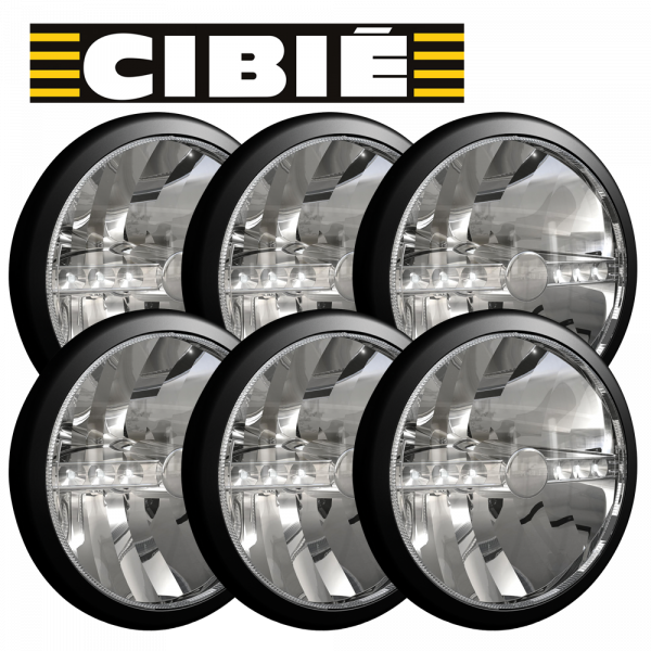 Extraljuspaket 6x Cibié Super Oscar LED 230mm svart