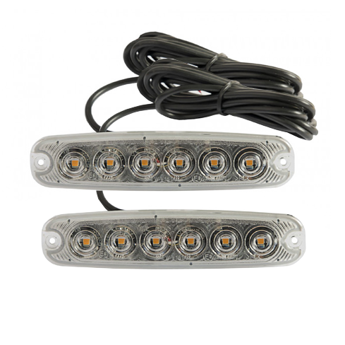 Blixtljus LED Superslim för rörmontage 2-pack
